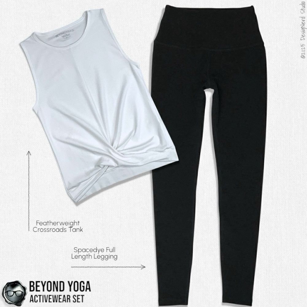 BEYOND YOGA SPACEDYE SET: FEATHERWEIGHT CROSSROADS TANK + VITALIZE LONG LEGGINGS